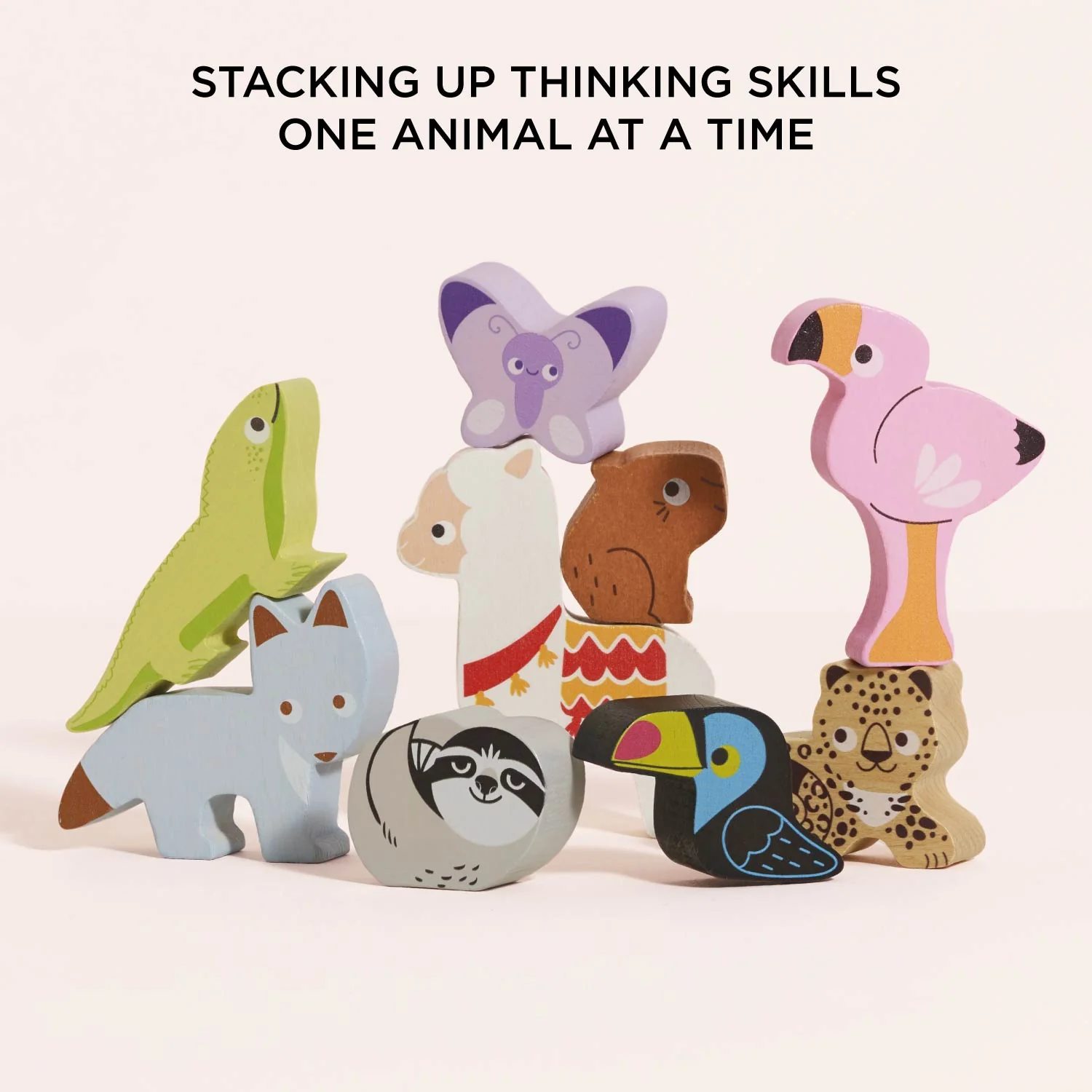 Wooden Stacking Animals & Bag - Image 4