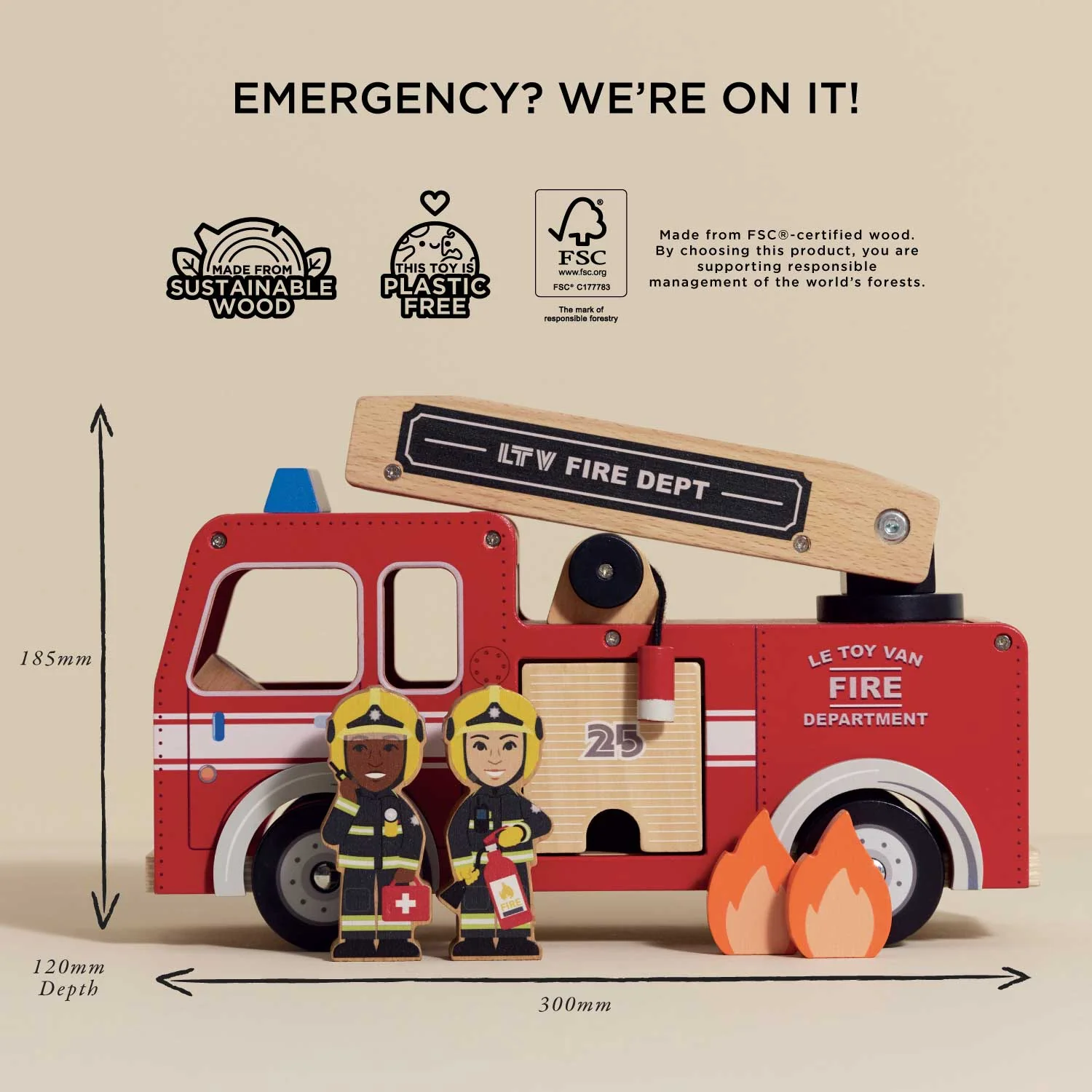 Toy Fire Engine & Characters - Image 6