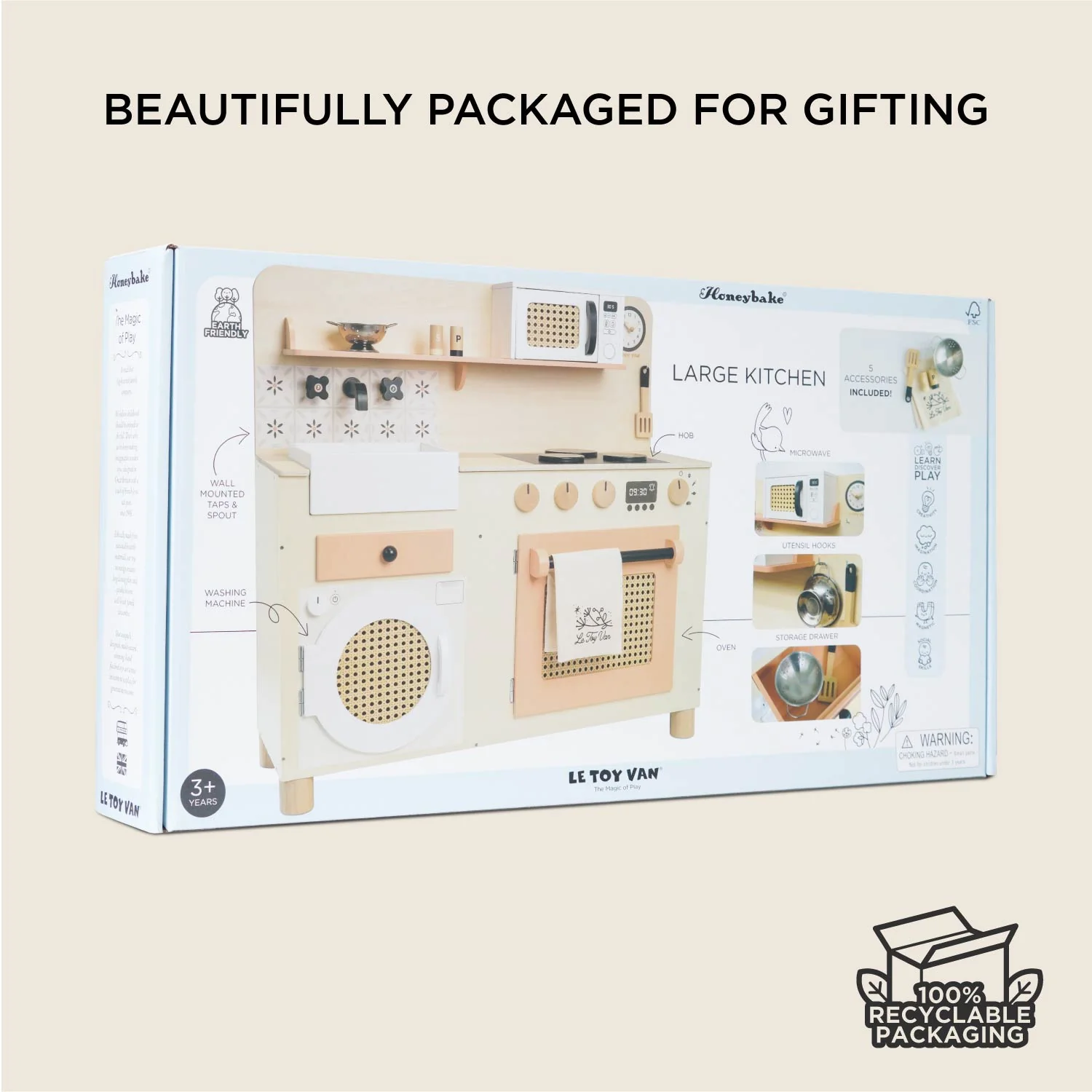 Family Size Wooden Play Kitchen - Image 9