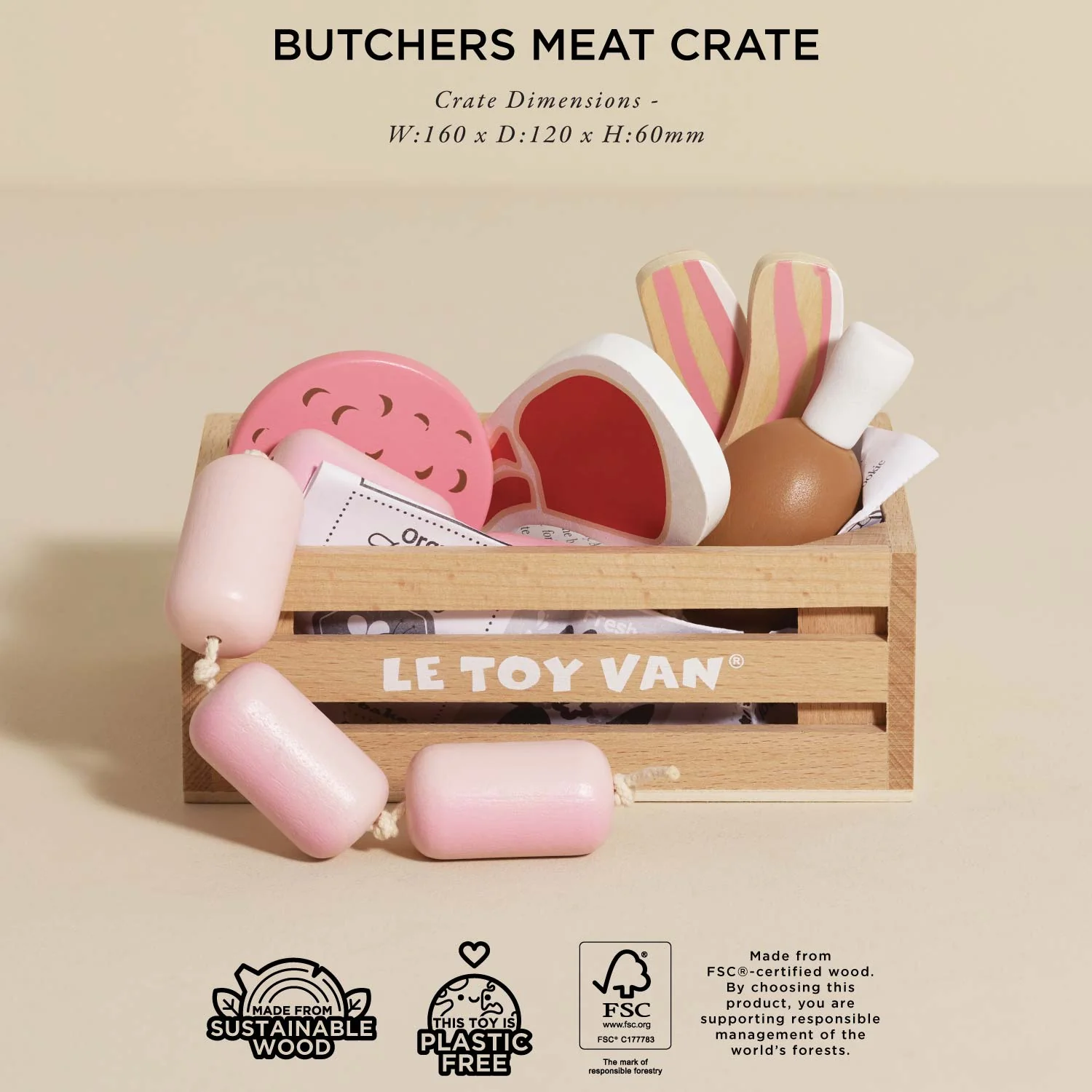 Butchers Meat Wooden Market Crate - Image 3