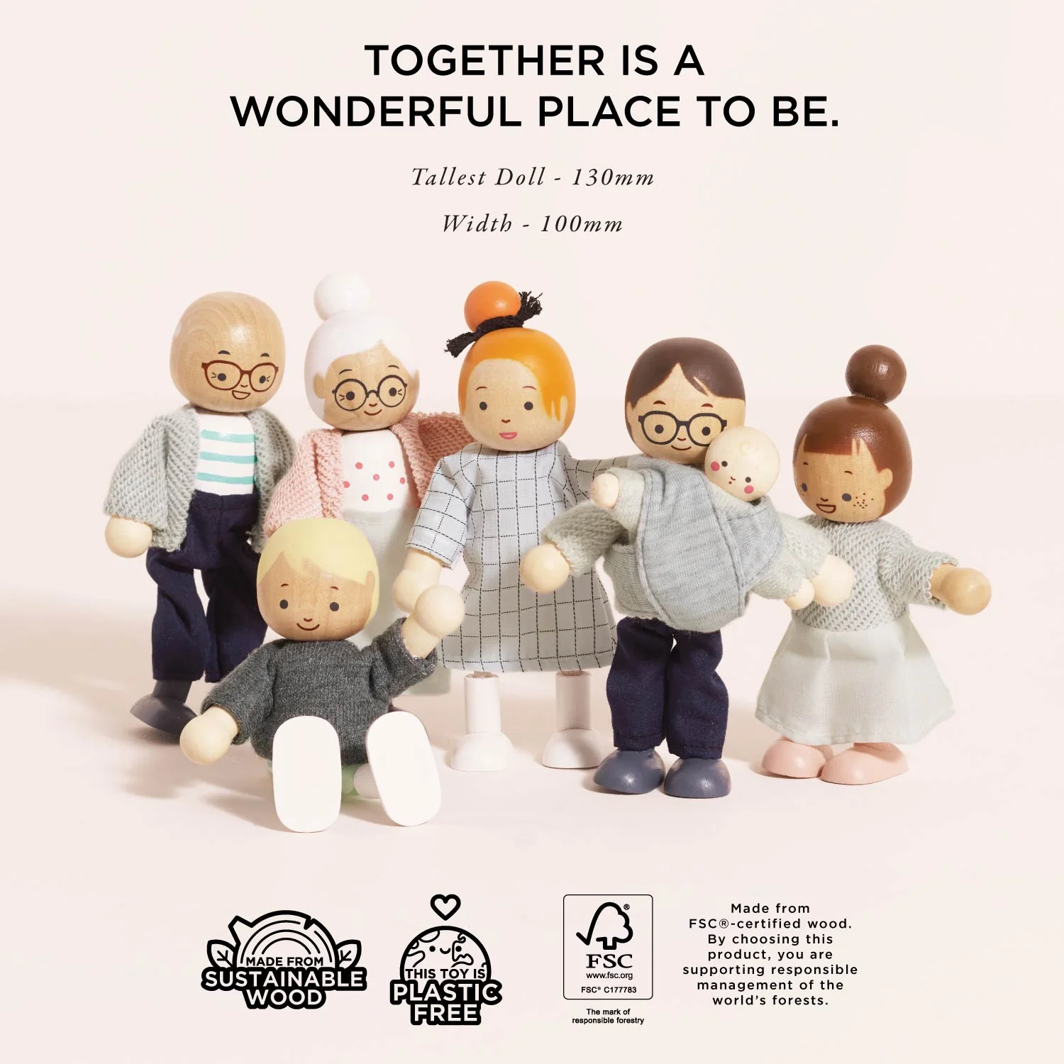 Wooden Dolls House Family - Image 4
