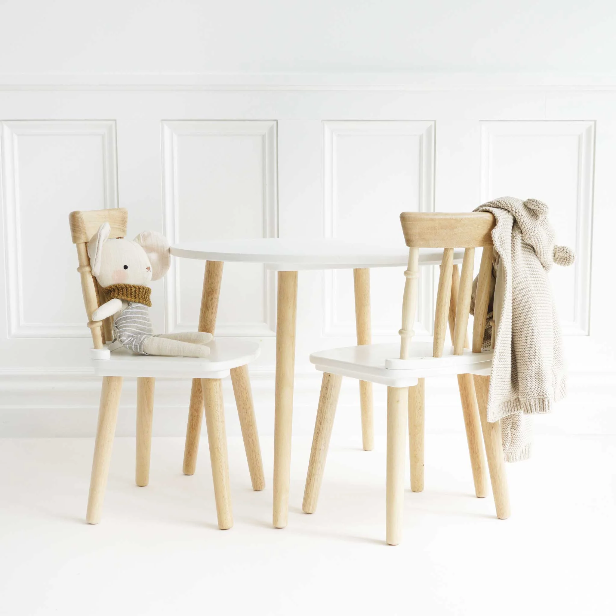 Children's Wooden Table and Chairs - Image 5