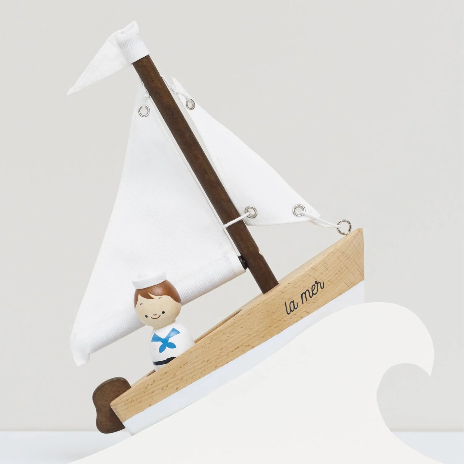 Wooden Sailing Boat & Captain - Image 6