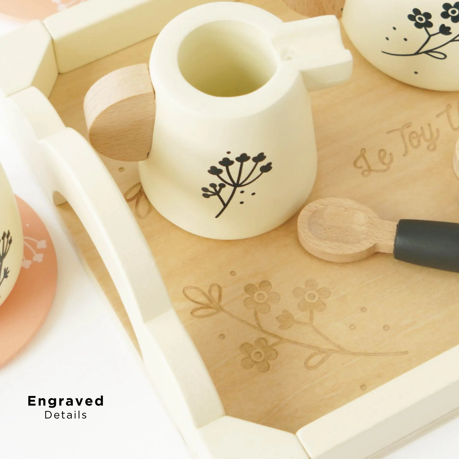 Wooden Tea Set & Tray - Image 4